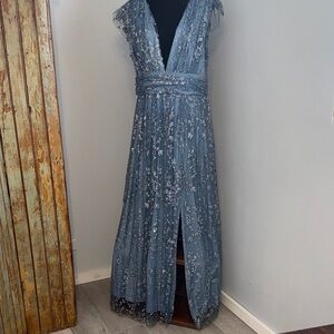 Elegant Blue Embellished Gown